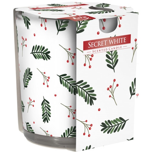 Lumanare ornamentala parfumata Bispol SECRET WHITE SN 72s-45 1buc