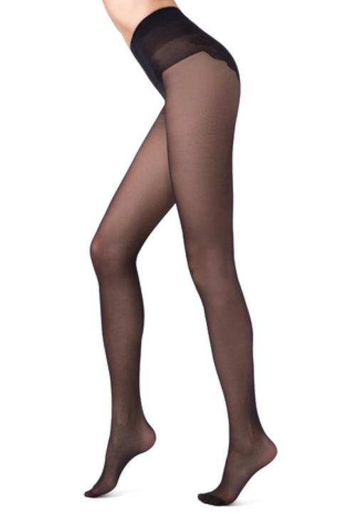 Bikini harisnya 40 Den, csipkebugyi, Conte Elegant, Fehér/Fekete