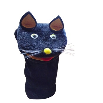 Papusa de mana pisica neagra plus, 30 cm Papusa de mana pisica neagra plus, 30 cm