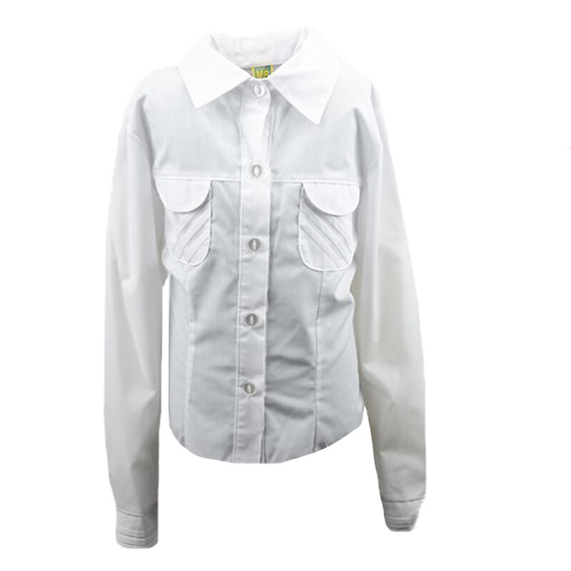 Camasa cu maneca lunga pentru fete Mini Junior Elastan, Alb