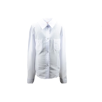 Camasa cu maneca lunga pentru fete Mini Junior CFMJ-19, Alb, 128 Camasa cu maneca lunga pentru fete Mini Junior CFMJ-19, Alb, 128