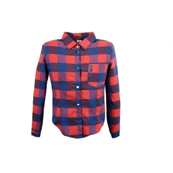 Camasa cu maneca lunga pentru fete Mini Junior CFMJ-15, Rosu, 128 Camasa cu maneca lunga pentru fete Mini Junior CFMJ-15, Rosu, 128