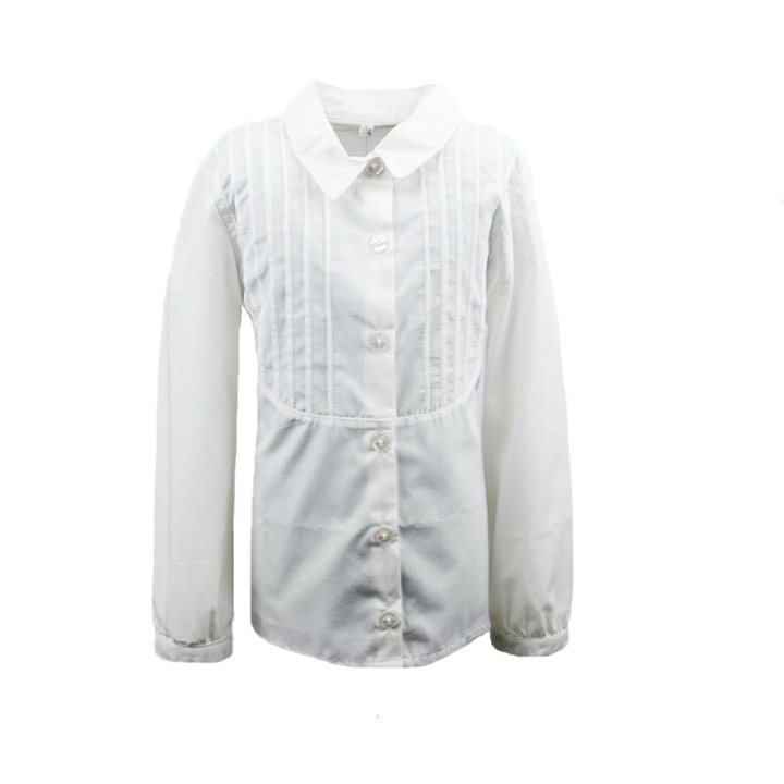 Camasa cu maneca lunga pentru fete Mini Junior CFMJ-33-110, Crem 110 CM