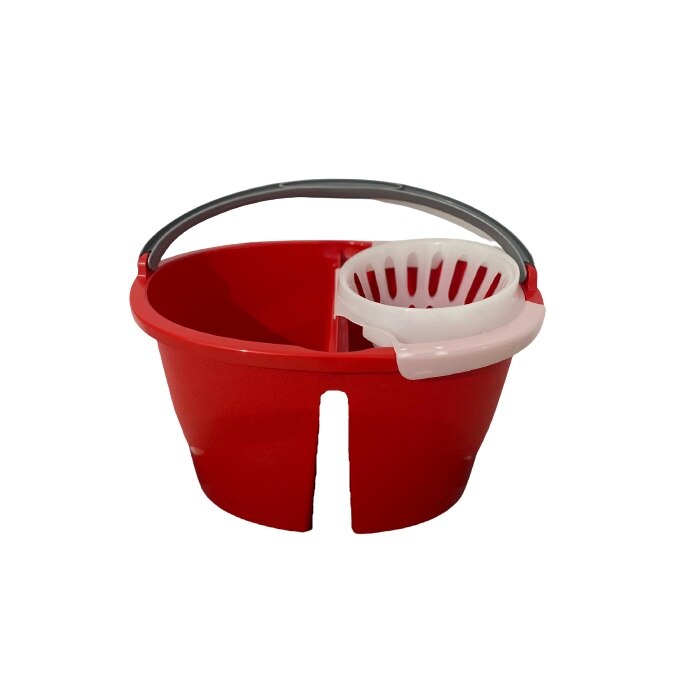 Galeata pentru mop, rosie, cu 2 compartimente si storcator