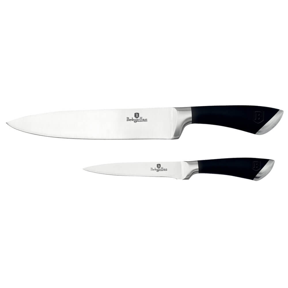 Set 2 cutite, Black Silver Collection, otel inoxidabil Berlinger Haus BH 2141