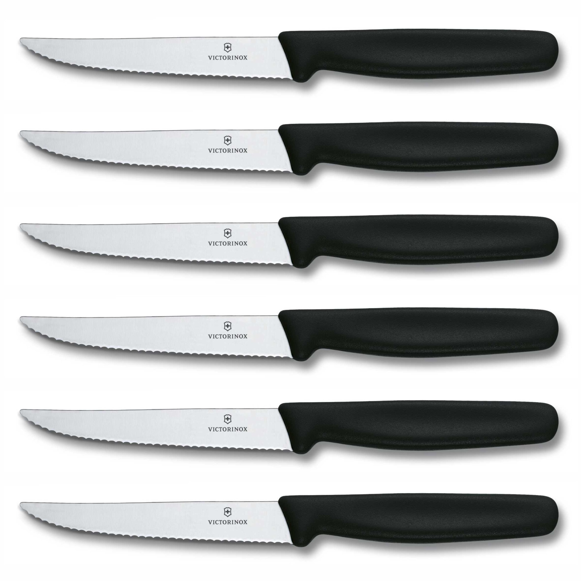 Set 6 cutite pentru friptura 11cm Victorinox Swiss Classic Steak negru 5.1233.6