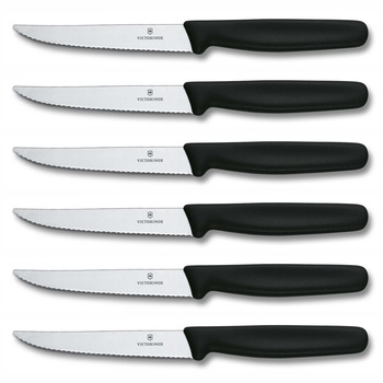 Set 6 cutite pentru friptura 11cm Victorinox Swiss Classic Steak negru 5.1233.6 Set 6 cutite pentru friptura 11cm Victorinox Swiss Classic Steak negru 5.1233.6