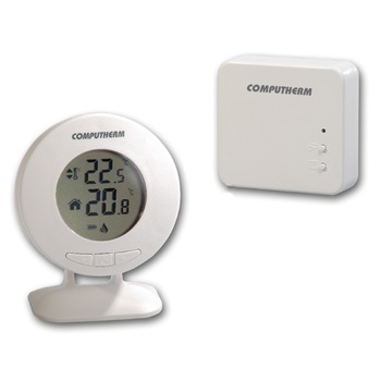 Termostat ambient Computherm T30RF, fara fir, forma rotunda, suport termostat, alb Termostat ambient Computherm T30RF, fara fir, forma rotunda, suport termostat, alb