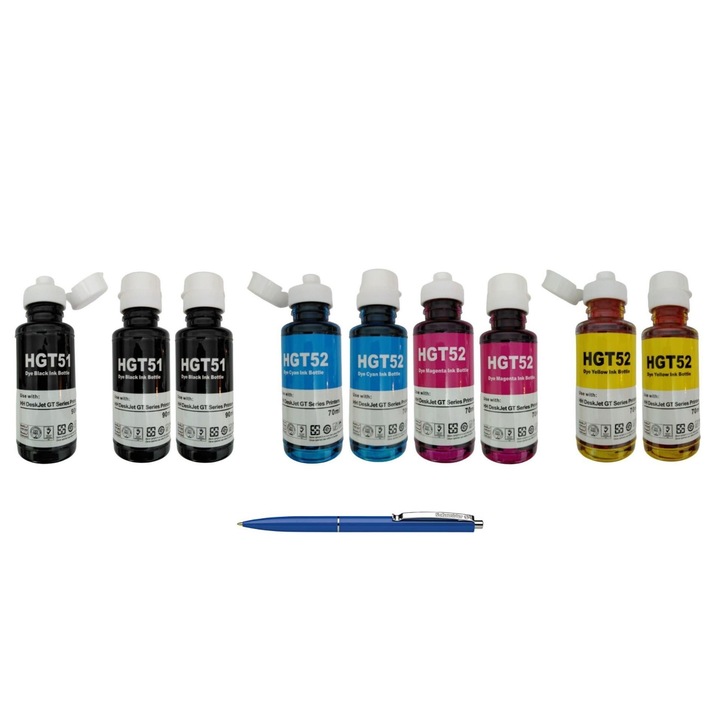 Kompatibilis tintapalack csomag HP 3X GT53XL fekete, 2X GT52 cián, 2X GT52 bíbor, 2X GT52 sárga, 66 000 oldal, un-box AlphaChem és Pix Schneider