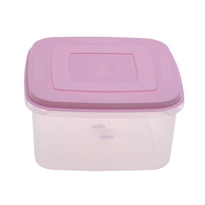 Cutie Alimente Bella, 2L, 16.5x16.5x9.5 cm, Capac Roz
