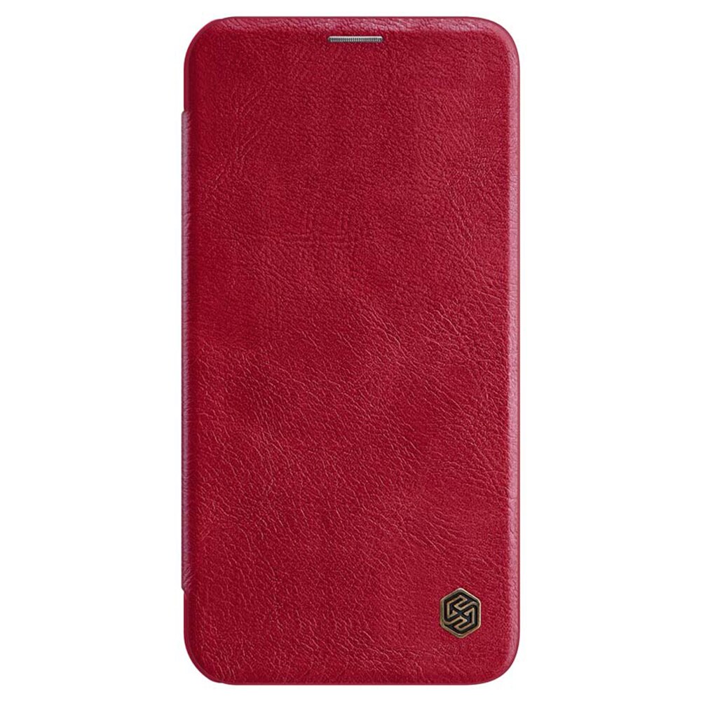 Husa Flip din Piele Apple iPhone 12 Mini Qin Desire, High Level, No.1 Touch Optim Protect, Rosu