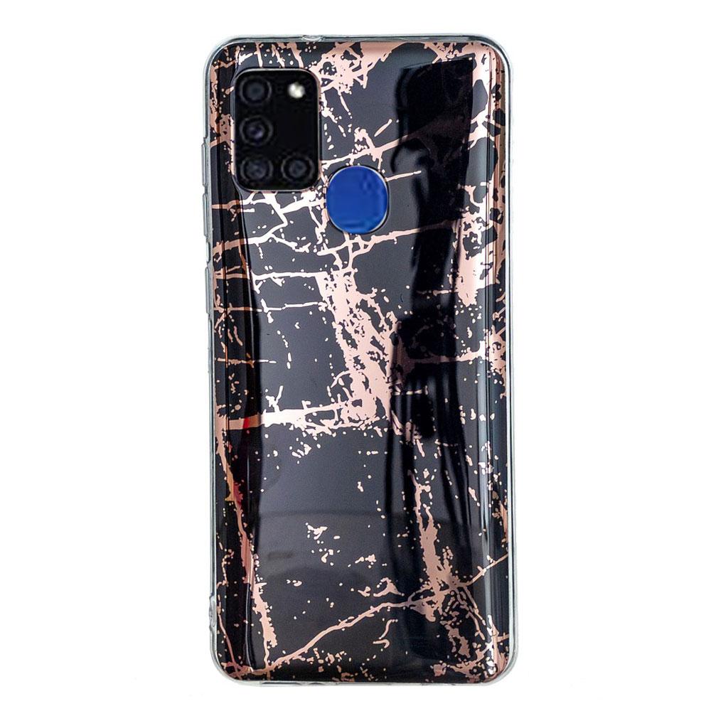 Husa Samsung Galaxy A21s model Golden Electroplated Marble Silicon, TPU, Viceversa Multicolor