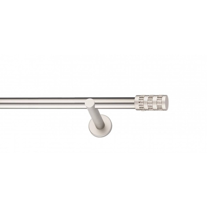 Galerie metalica Amber -fara inele, simpla - moderna, 25mm x 4.0m, satin nichel (argintiu mat)