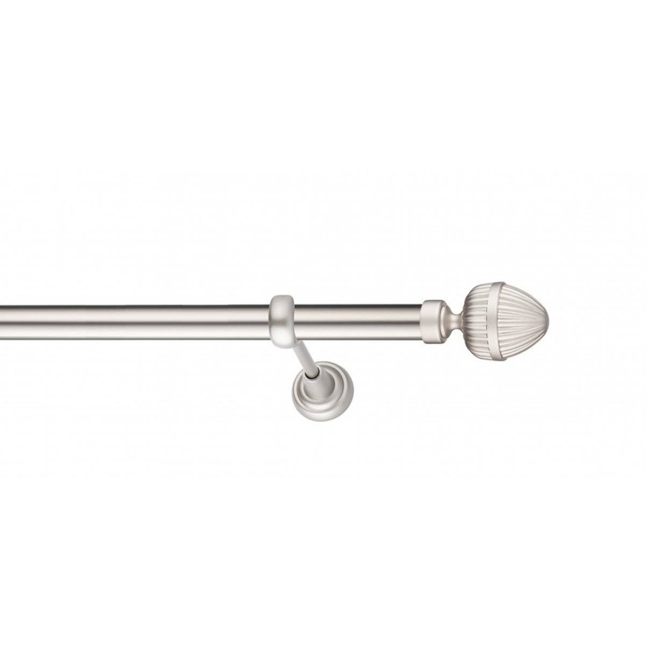 Galerie metalica Milano -fara inele, simpla - clasic, 25mm x 3.2m, satin nichel (argintiu mat)