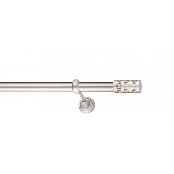 Galerie metalica Amber -fara inele, simpla - clasic, 25mm x 3.6m, satin nichel (argintiu mat)