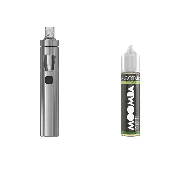 Kit Tigara Electronica Joyetech eGO AIO, 1500 mAh, Silver + Lichid SteamOK Moomba, 40 ml