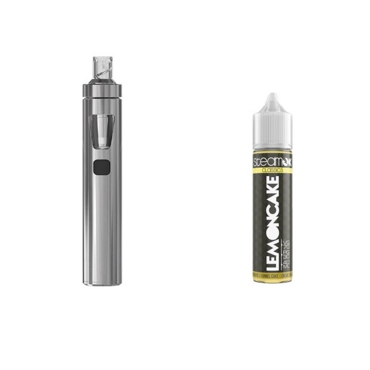 Kit Tigara Electronica Joyetech eGO AIO, 1500 mAh, Silver + Lichid SteamOK Lemon Cake, 40 ml