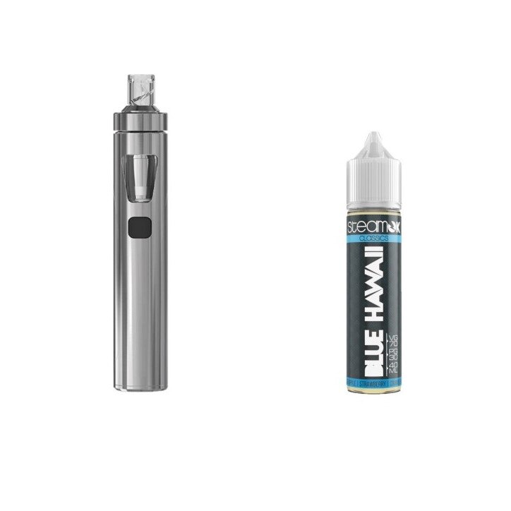 Kit Tigara Electronica Joyetech eGO AIO, 1500 mAh, Silver + Lichid SteamOK Blue Hawaii, 40 ml