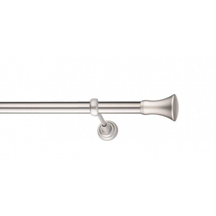 Galerie metalica Monaco -fara inele, simpla - clasic, 25mm x 4.0m, satin nichel (argintiu mat)