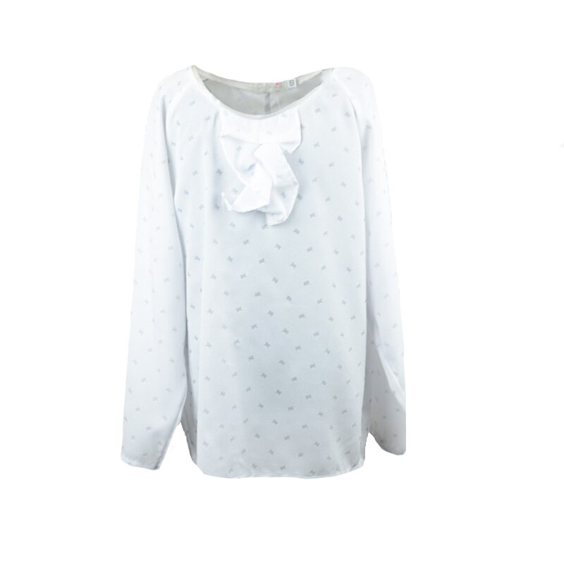 Bluza eleganta cu maneca lunga, Mini Junior, Poliester, Alb