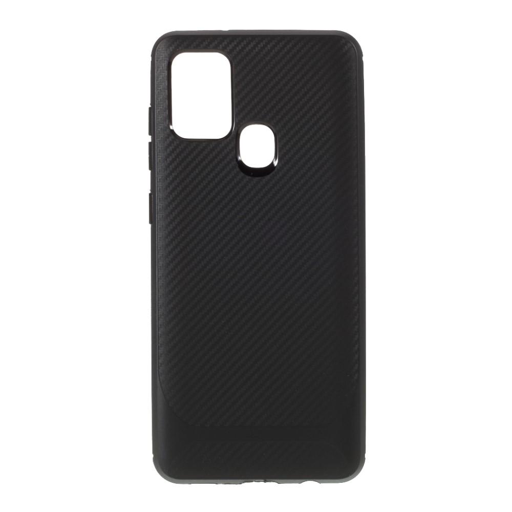 Husa Samsung Galaxy A21s model Carbon Fiber, Silicon, TPU, Viceversa Negru