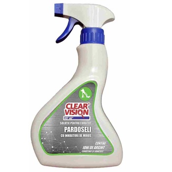 Solutie VET pentru curatat pardoseli cu ioni de argint si inhibitori de miros, CLEAR VISION, 500 ml Solutie VET pentru curatat pardoseli cu ioni de argint si inhibitori de miros, CLEAR VISION, 500 ml