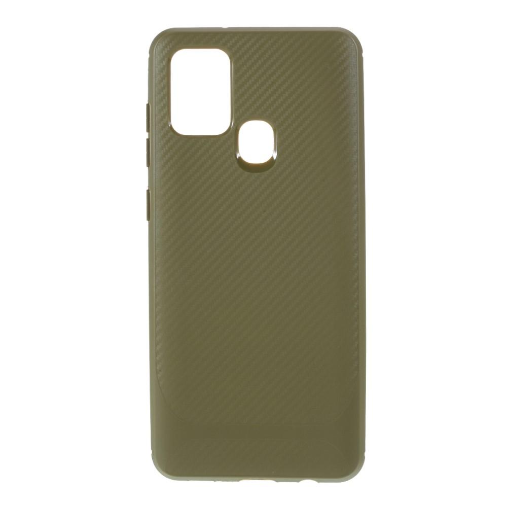 Husa Samsung Galaxy A21s model Carbon Fiber, Silicon, TPU, Viceversa Verde