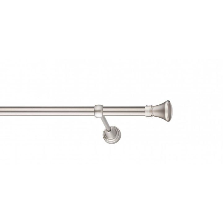 Galerie metalica Conic -fara inele, simpla - clasic, 16mm x 4.0m, satin nichel (argintiu mat)