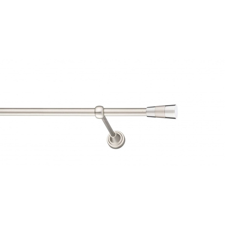 Galerie metalica Doris -fara inele, simpla - clasic, 16mm x 3.2m, satin nichel (argintiu mat)