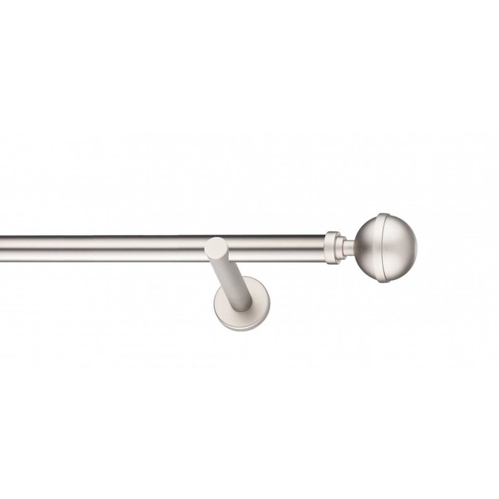 Galerie metalica Kalisto -fara inele, simpla - moderna, 19mm x 3.6m, satin nichel (argintiu mat)