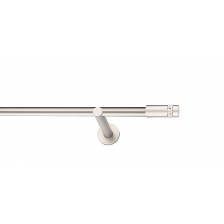 Galerie metalica Dios -fara inele, simpla - moderna, 19mm x 4.0m, satin nichel (argintiu mat)