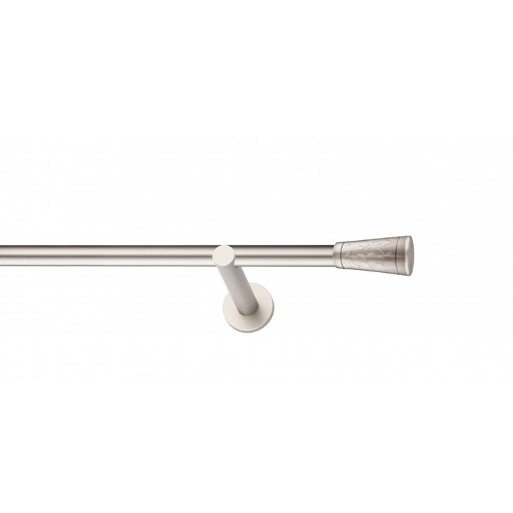 Galerie metalica Sevilla -fara inele, simpla - moderna, 19mm x 4.0m, satin nichel (argintiu mat)