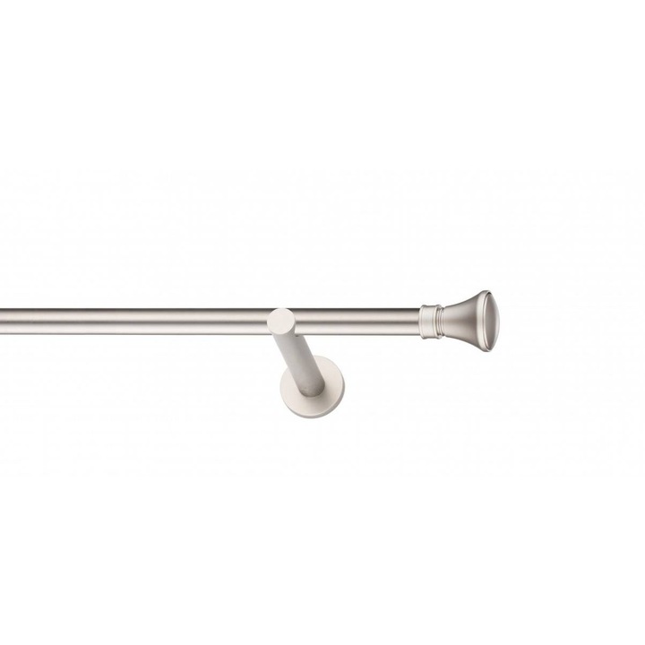 Galerie metalica Conic -fara inele, simpla - moderna, 16mm x 2.8m, satin nichel (argintiu mat)