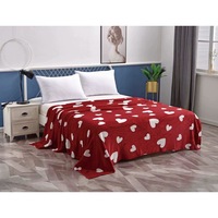 Patura cocolino 230x200 Rosie cu inimi albe Fashion Supreme