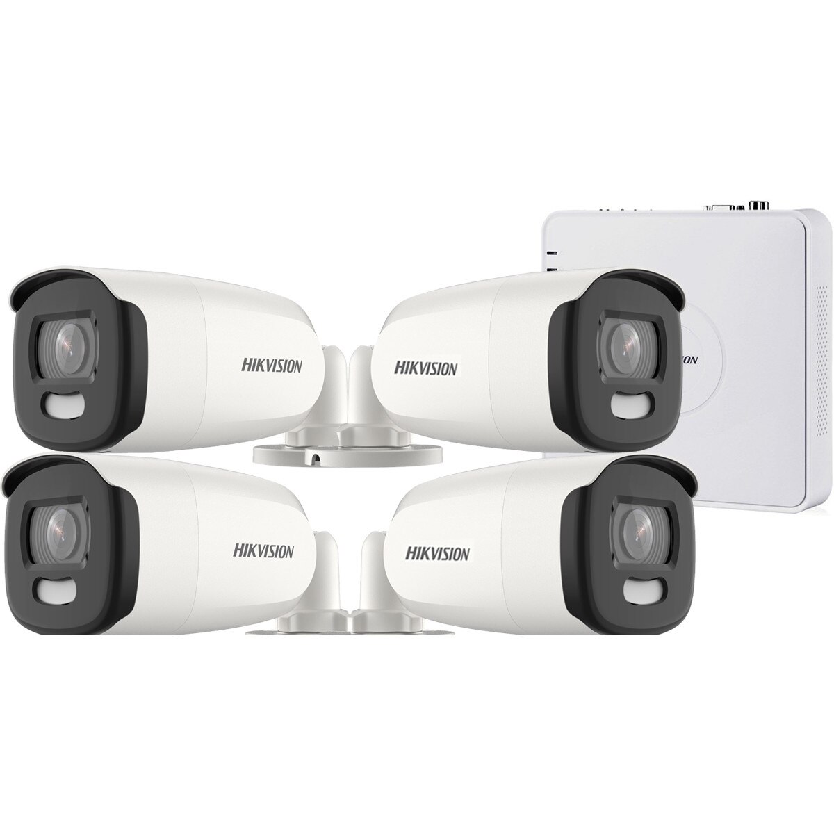 Sistem supraveghere video Hikvision 4 camere de exterior ColorVU 5MP(2K+), IR 40M