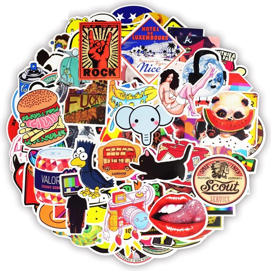 Set Stickere / Abtibilduri 100 bucati Waterproof 