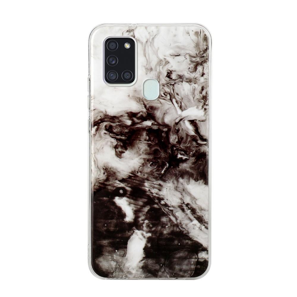 Husa Samsung Galaxy A21s model Smoke Marble Silicon, TPU, Viceversa Alb/Negru