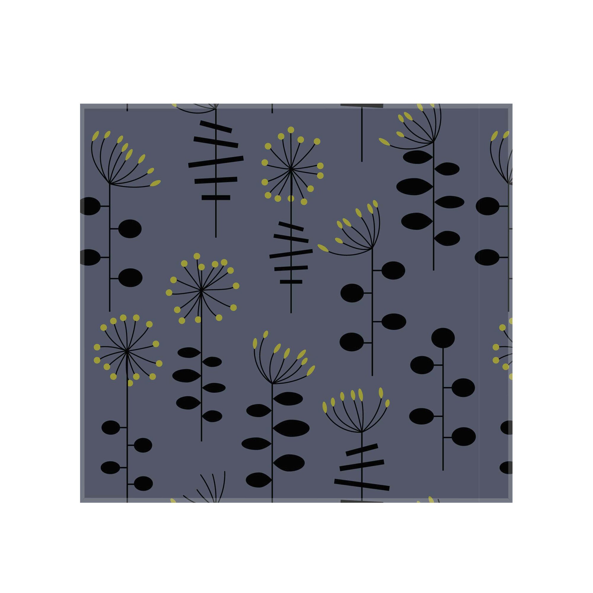 Sticla bucatarie securizata Saint Gobain Glass®, imprimata 65x60cm, protectie antistropire pentru aragaz, Ambra Deco, Flori stilizate