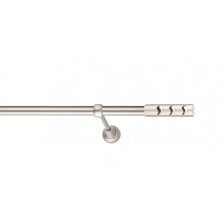 Galerie metalica Drop -fara inele, simpla - clasic, 19mm x 4.0m, satin nichel (argintiu mat)