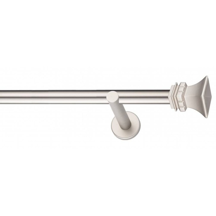 Galerie metalica Verona -fara inele, simpla - moderna, 25mm x 3.2m, satin nichel (argintiu mat)