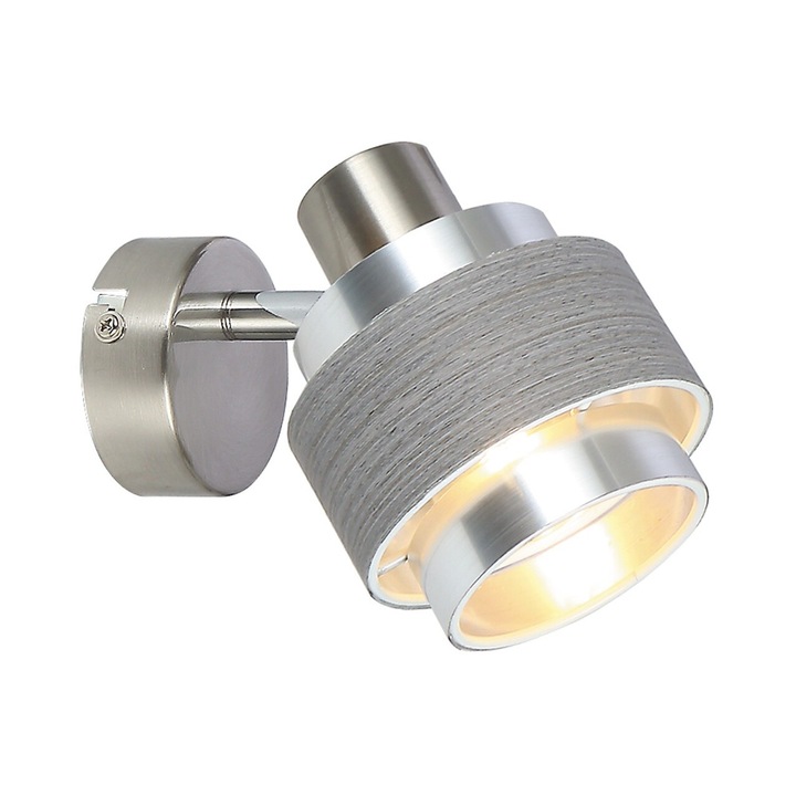 Спот Rabalux Basil, 1х10W Е14 , Матиран хром/ Сребрист дъб