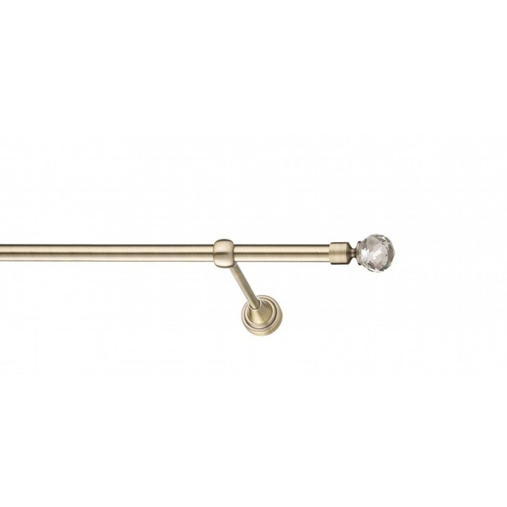 Galerie metalica Cristal -fara inele, simpla - clasic, 16mm x 3.6m, antique brass (auriu antic)