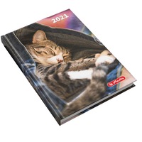 agenda herlitz a5 2021 datata zilnic limba romana 352 pagini  16 pagini zentangle hartie 60 gmp semn de carte colturi cu microperforatii coperta buretata lucioasa motiv kitty imagen 8_0_
0