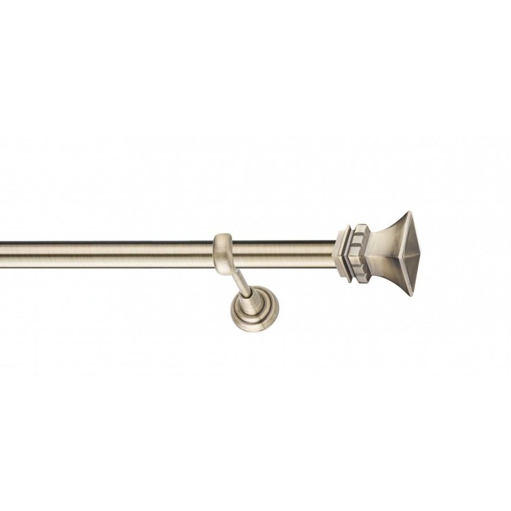 Galerie metalica Verona -fara inele, simpla - clasic, 25mm x 4.0m, antique brass (auriu antic)