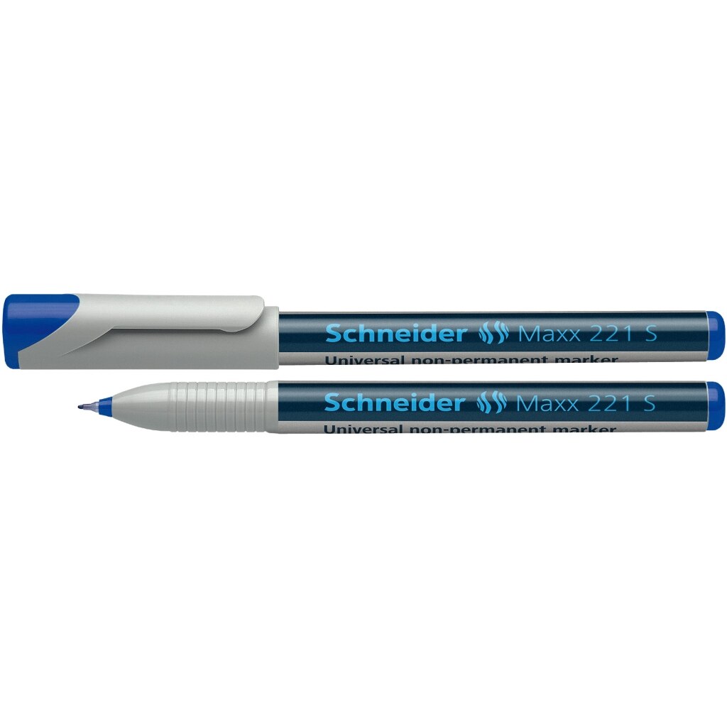 Marker OHP Sfin nepermanent Schneider 221, 0.4 mm, Albastru
