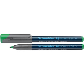 Marker OHP mediu permanent Schneider 224, 1 mm, Verde