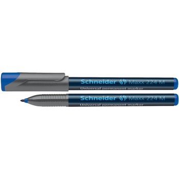 Marker OHP mediu permanent Schneider 224, 1 mm, Albastru