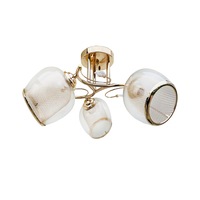 lustra home design 3 becuri schelet auriu abajur transparent sticla cu grilaj metalic auriu imagen 46_0_
0