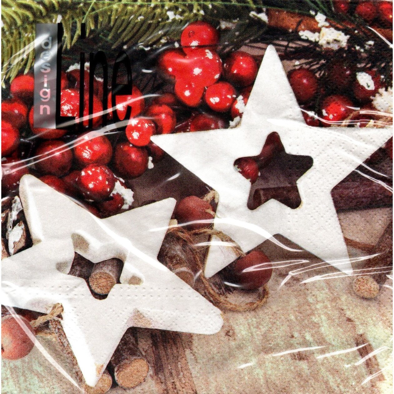 Servetele de Craciun Pachet de Masa 20 Buc Merisoare Rosii