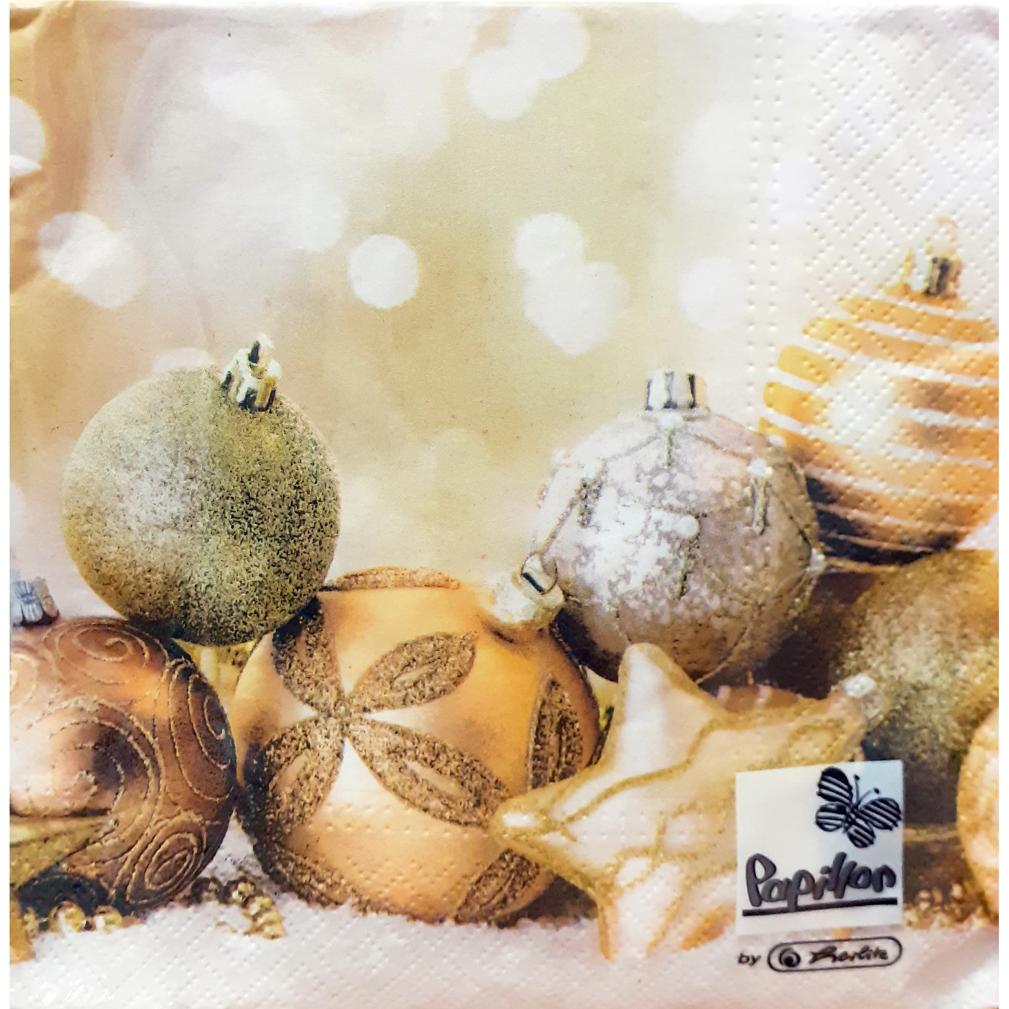 Servetele de Craciun Pachet de Masa 20 Buc Globurile Mele Aurii